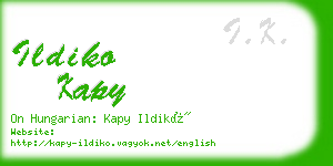 ildiko kapy business card